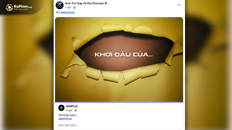 Về phần Anh Trai Say Hi, fanpage chính thức của chương trình cũng đăng bài ẩn ý về nhóm nam mới MOPIUS