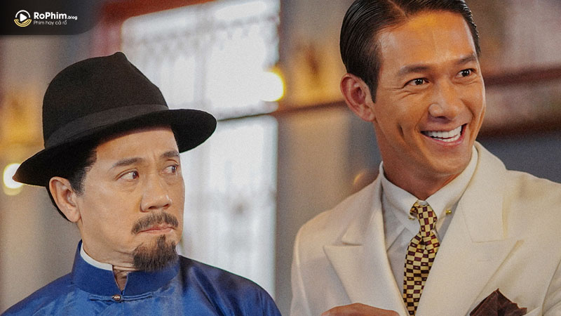 Ông Hội đồng Lịnh và thiếu gia Ba Hơn trong một phân cảnh