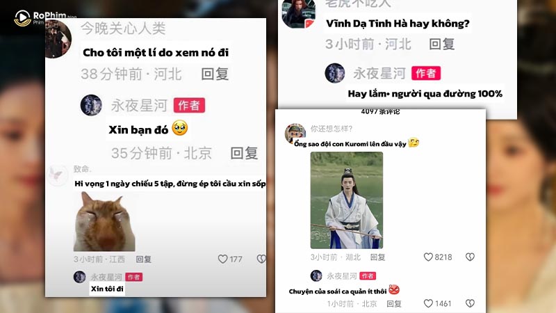Sự tương tác đáng yêu của cả ê kíp và diễn viên đối với người hâm mộ Vĩnh Dạ Tinh Hà