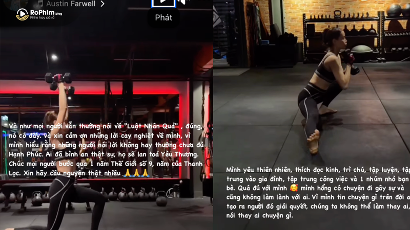 Hồ Ngọc Hà đăng tải những hình ảnh tại phòng tập kèm theo một tâm thư ngắn