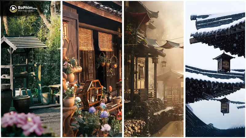 Khung hình đậm chất mỹ học cổ trang với đối lập màu sắc và ánh sáng tinh tế